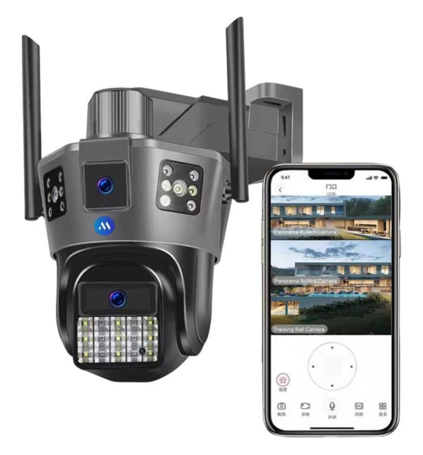 MOBILOO V380 Dual-Lens PTZ Security Camera (3MP+3MP) - 1 Year Warranty