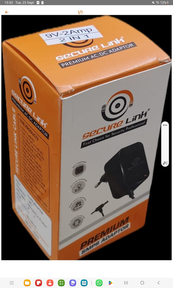 SECURE LINK 9 V2A SMPS Adapter | Power Supply with 1-Year Warranty