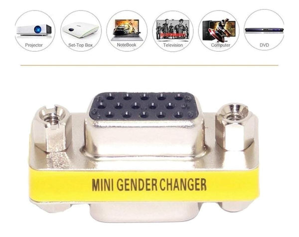Mini VGA Coupler (HD15 Female to Female) - Gender Changer